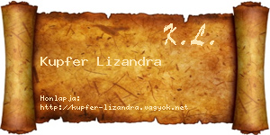 Kupfer Lizandra névjegykártya